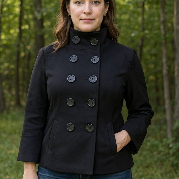 Vintage Peacoat Womens Military Style Utility Jacket Sz L Cropped Goth Gorpcore - Picture 1 of 12